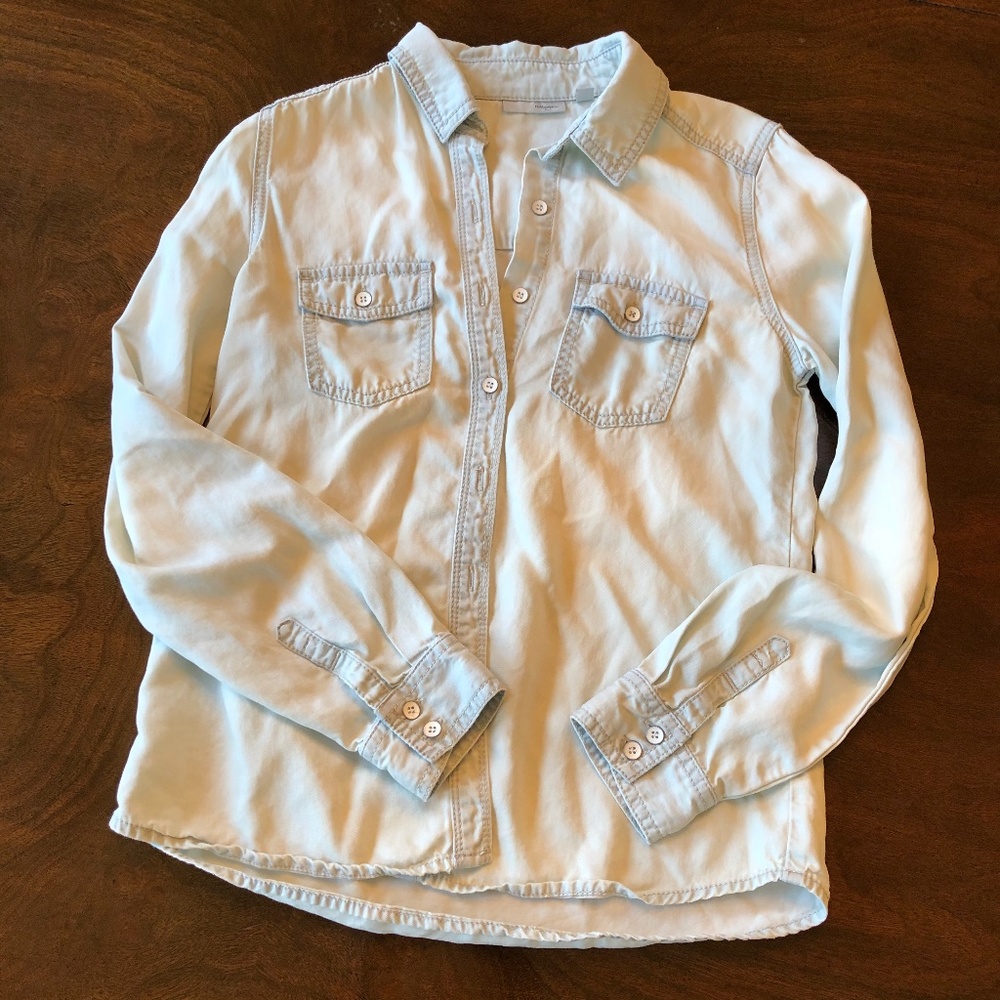 Halogen, Light Blue Button Down blouse, Size XXS